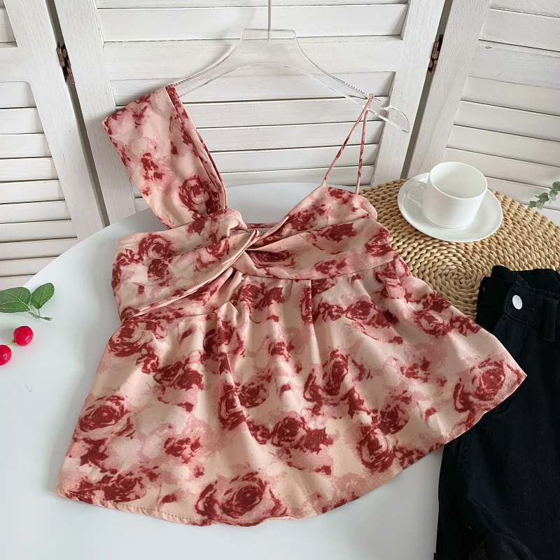 

Майка женская в ретро стиле, с оборками, без рукавов