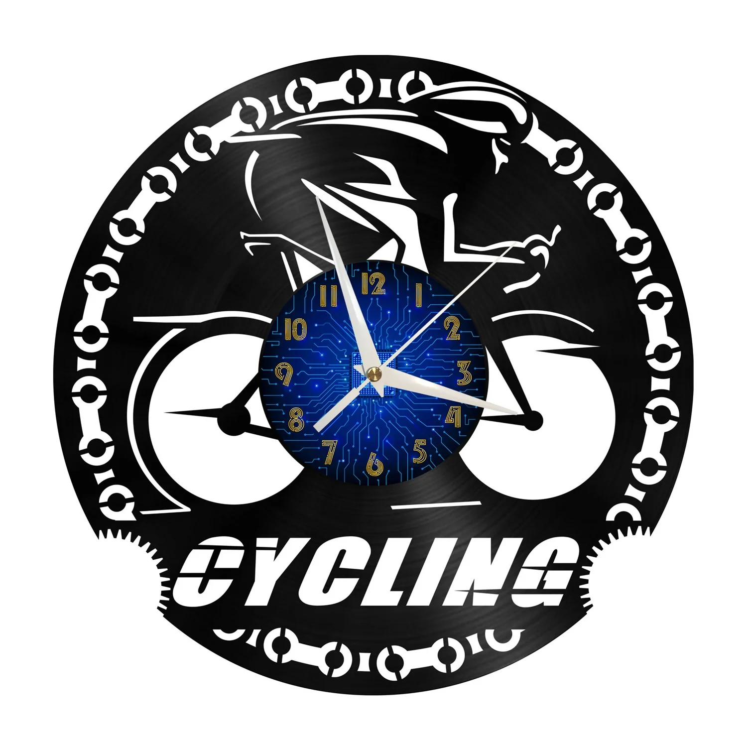

CYCLING 12 Inch Vinyl Record Wall Clock, Battery Operated Silent & Non-ticking