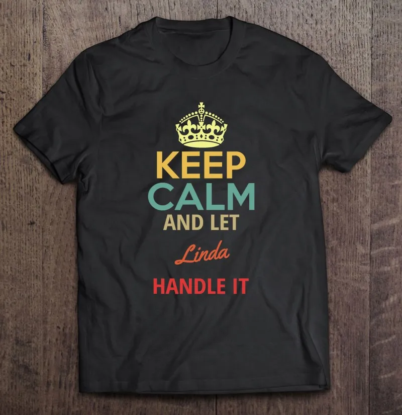 

Футболка женская оверсайз с коротким рукавом и надписью Keep Calm And Let Linda