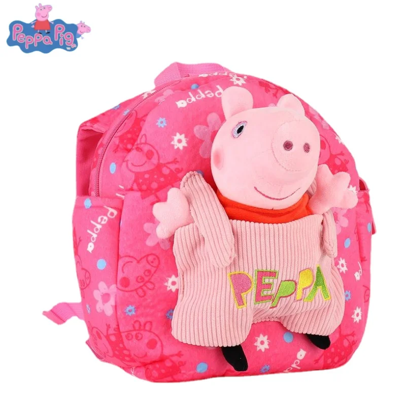 

Kindergarten schoolbag boys and girls cartoon new Peppa Pig anti-lost backpack schoolbag comfortable and portable