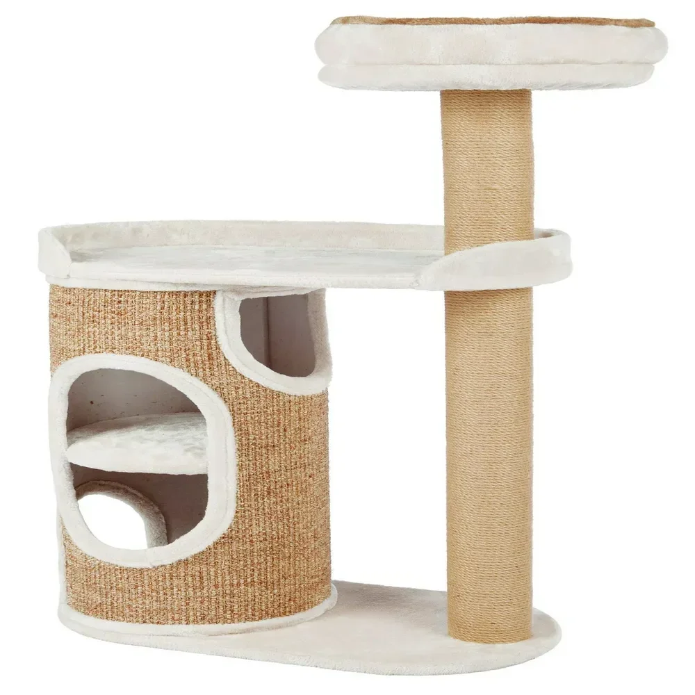 

Plush & Sisal 2-Level 46" Cat Tree, Scratching Posts & 2-Story Condo, Brown