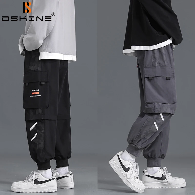 

Мужские осенние уличные комбинезоны с несколькими карманами, новинка, модные повседневные уличные леггинсы, брюки высокого качества в стил...