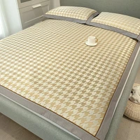 summer bed mat wide brimmed ice silk mat 3 piece new 1200d ice silk jacquard composite mat 1 5m1 8m bed light luxury