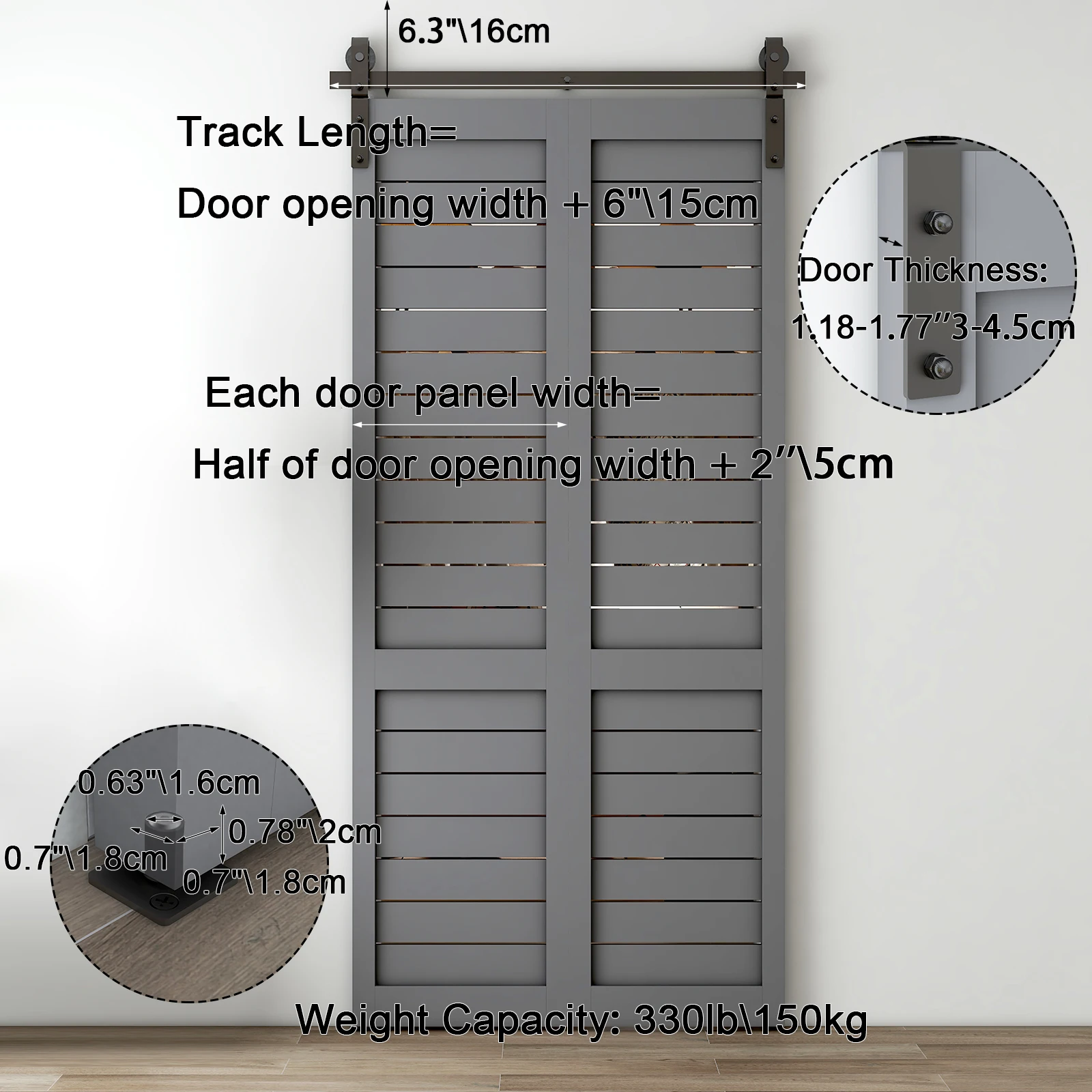 CCJH-двойного сложения тяжелый комплект дорожки с роликами 2 двери плавно легко