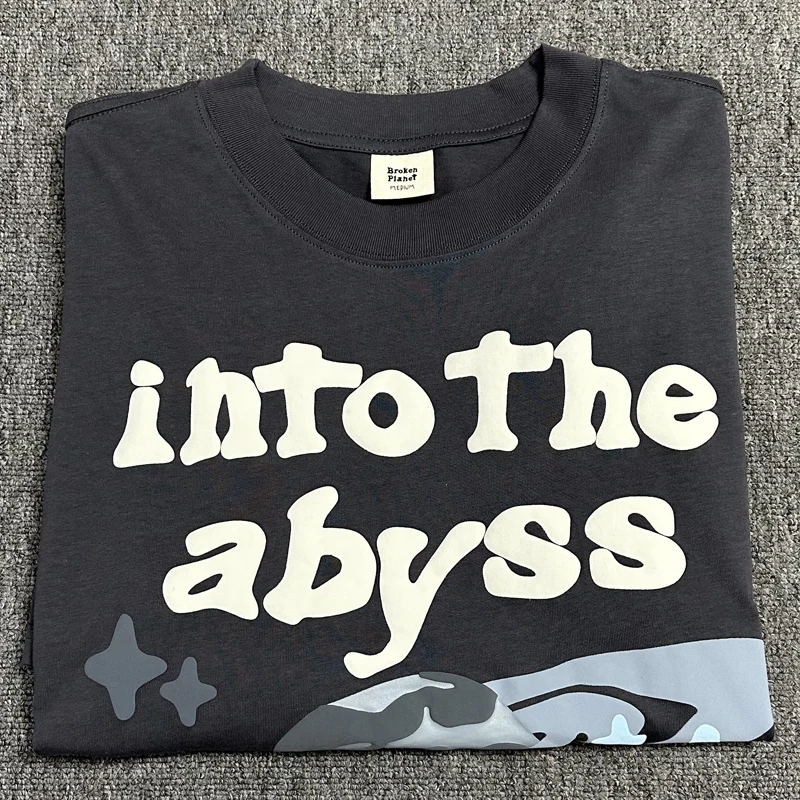 

2023 High Quality Original Label BROKEN PLANET T Shirts Earth Foam Printing Fashion Men Women Broken Planet T-shirt