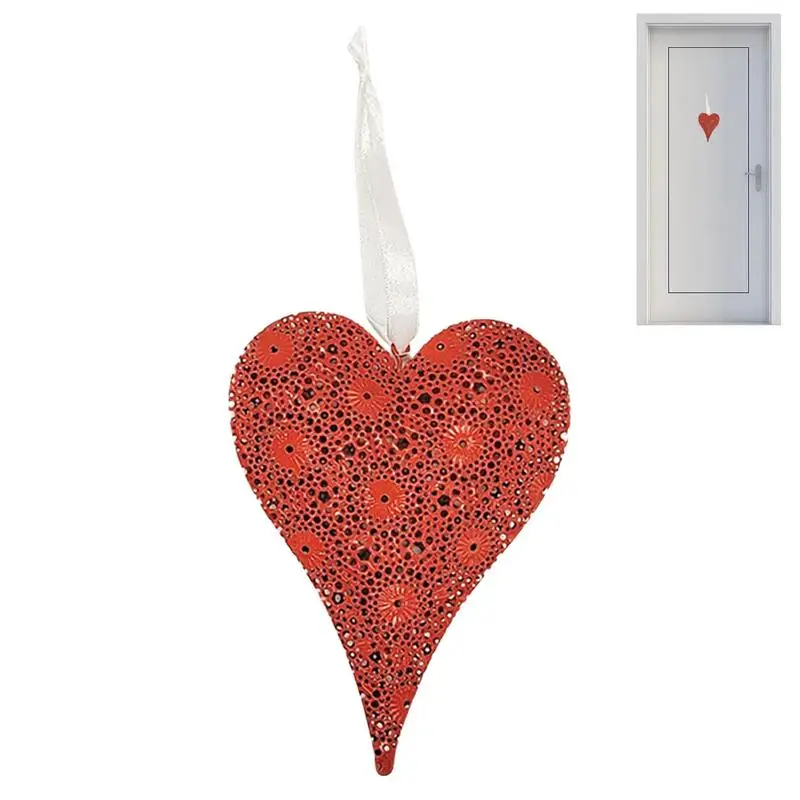 

Heart Shape Ornament Openwork Pattern Hanging Love Crafts For Valentine's Day Beautiful Heart Ornaments For Home Wedding Party