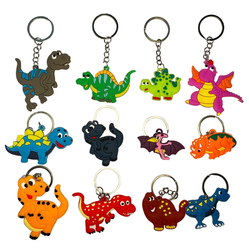 

12pcs Dinosaur Keychain for Jurassic World Party Favor Kids Dino Birthday Decoration Supplies Gift Children School Class Prize