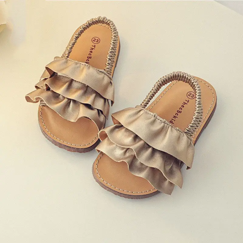 

Kids Sandals Girls 2022 New Arrival Girl Baby Solid Color Sandals Non Slip Flat Shoes Breathable Fashion Summer Slippers