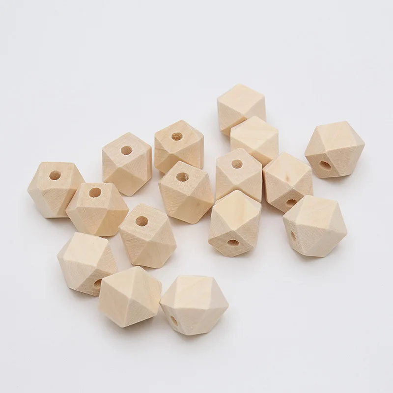 

10~20MM Octagonal Loose Natural Color Wood Beads For Making Wooden Necklace Bracelet DIY accessories