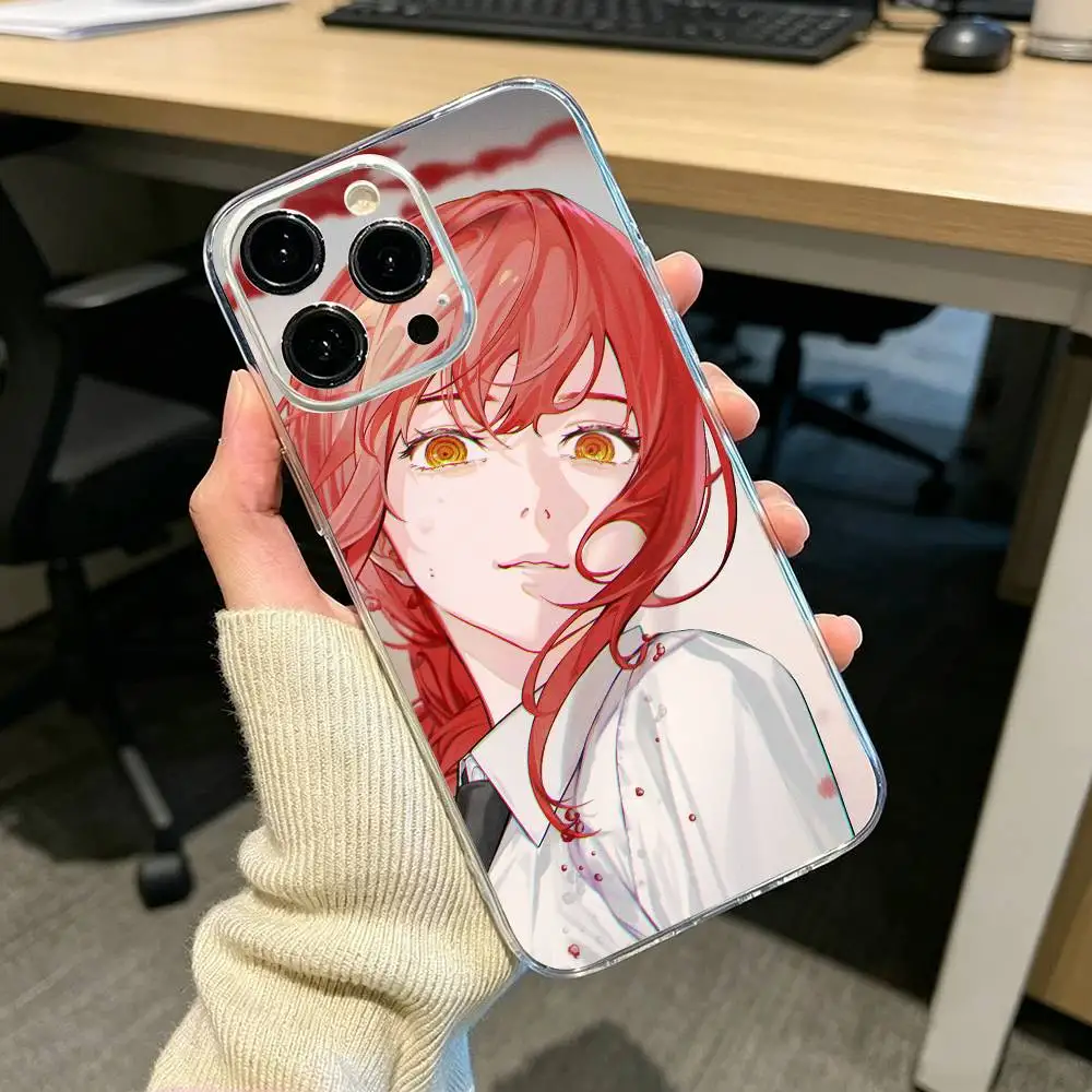 Фото Прозрачный противоударный чехол Chainsaw Man Gentle Makima для iPhone 17 16 15 14 13 12 11 Pro Max Plus №5