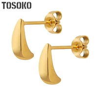 tosoko stainless steel jewelry mini water drop earrings womens simple earrings bsf106