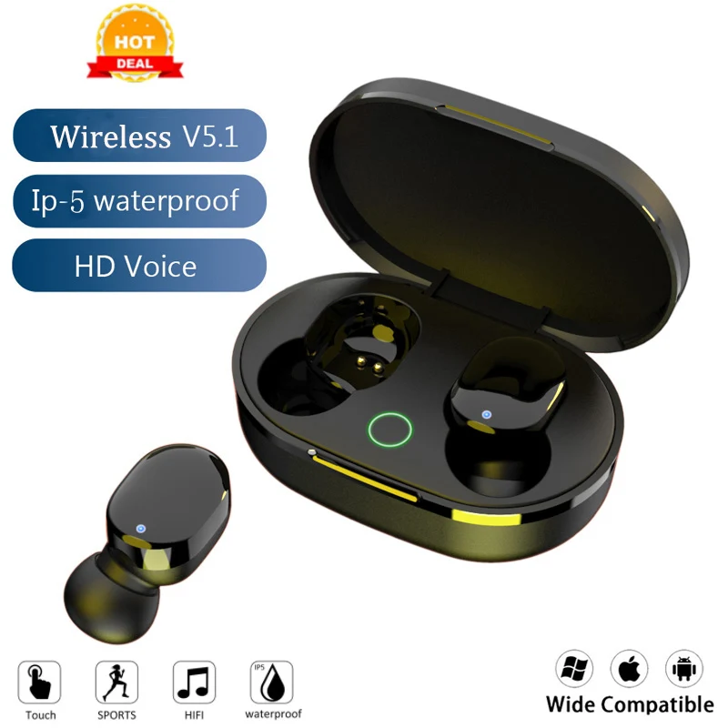 

In Ear Mini Fone Wireless Headphones HIFI Stereo Headset Waterproof Sports Earphone TWS Earbuds Fit for Bluetooth Xiaomi Redmi