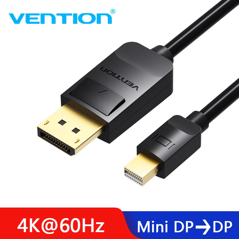 Фото Кабель Thunderbolt Mini displayport к Displayport Vention, Кабель-адаптер Mini DP к DP, компьютерный ТВ конвертер для Macbook Pro Air №1