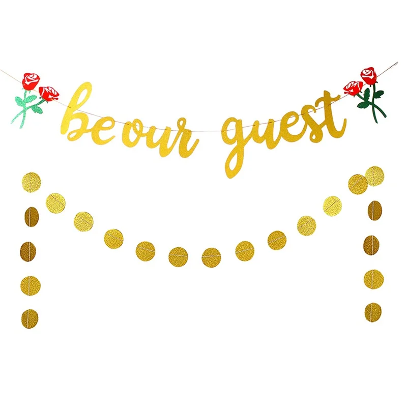 

Be Our Guest Banner 2.5m Circular Pattern Garland Valentine's Day Birthday Wedding Party Decorations Supplies
