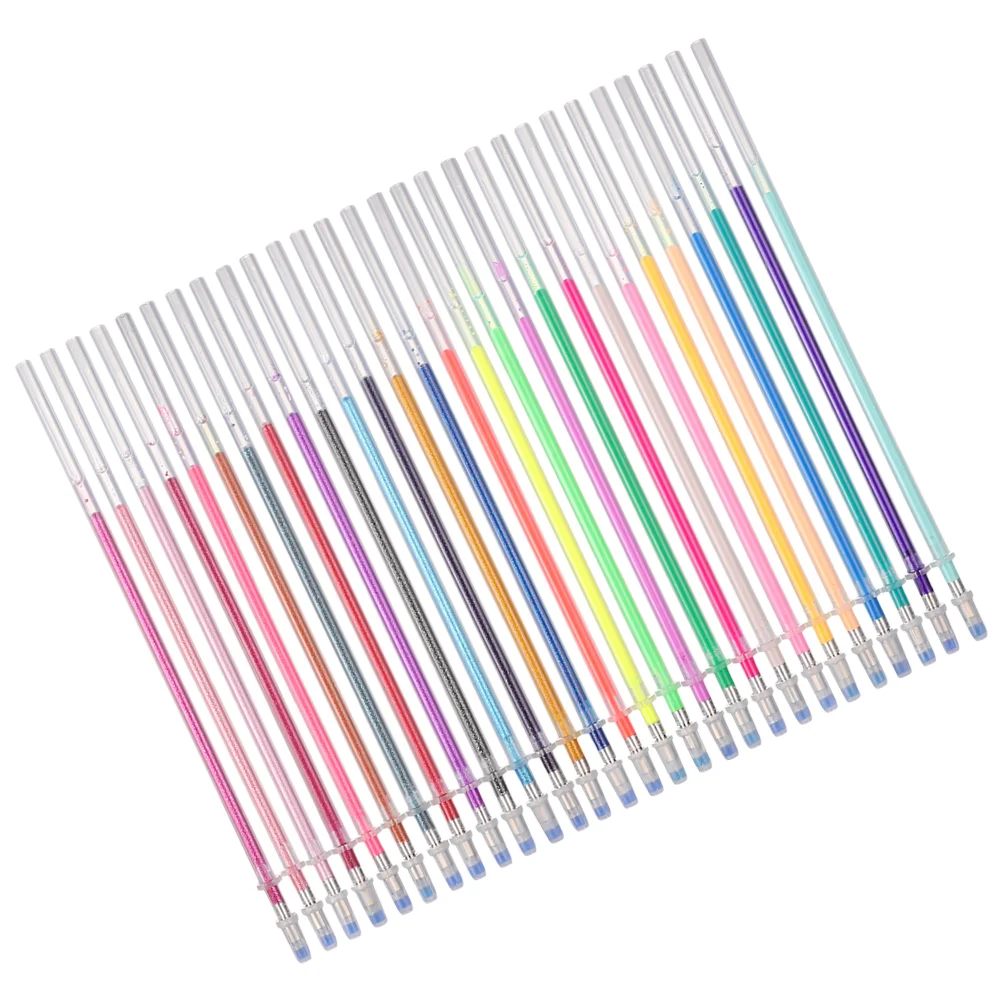 

24pcs Plastic Pen Refill Replacements Student Stationery Bullet Pen Refills
