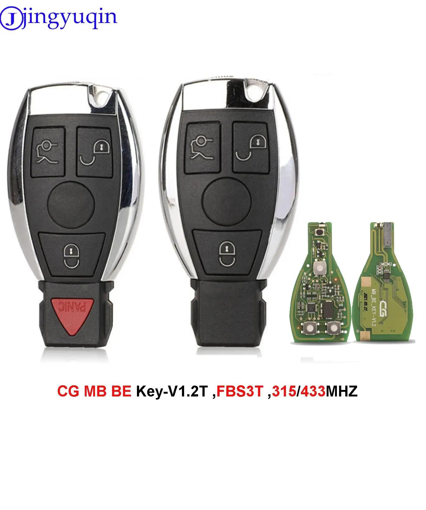 Jingyuqin-mando a distancia para llave de coche, mando a distancia CG MB BE-V1.2 Pro para Benz FBS3 221/216/164 /251 315/433MHZ, 3/4 botones para programador CGDI MB
