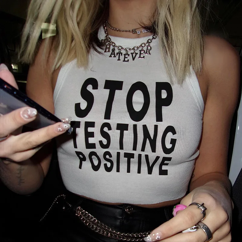 

y2k Woman clothes crop top Vintage clothing harajuku short tee shirt tshirts Aesthetic accessory Tank top punk Letter Streetwear
