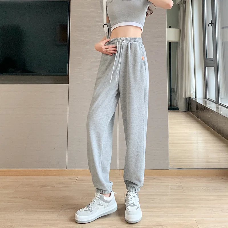 New Style Sweat Pants Women's Drawstring Loose Leggings Europe And America Spice Girls' Versatile High Waist Straight Trousers