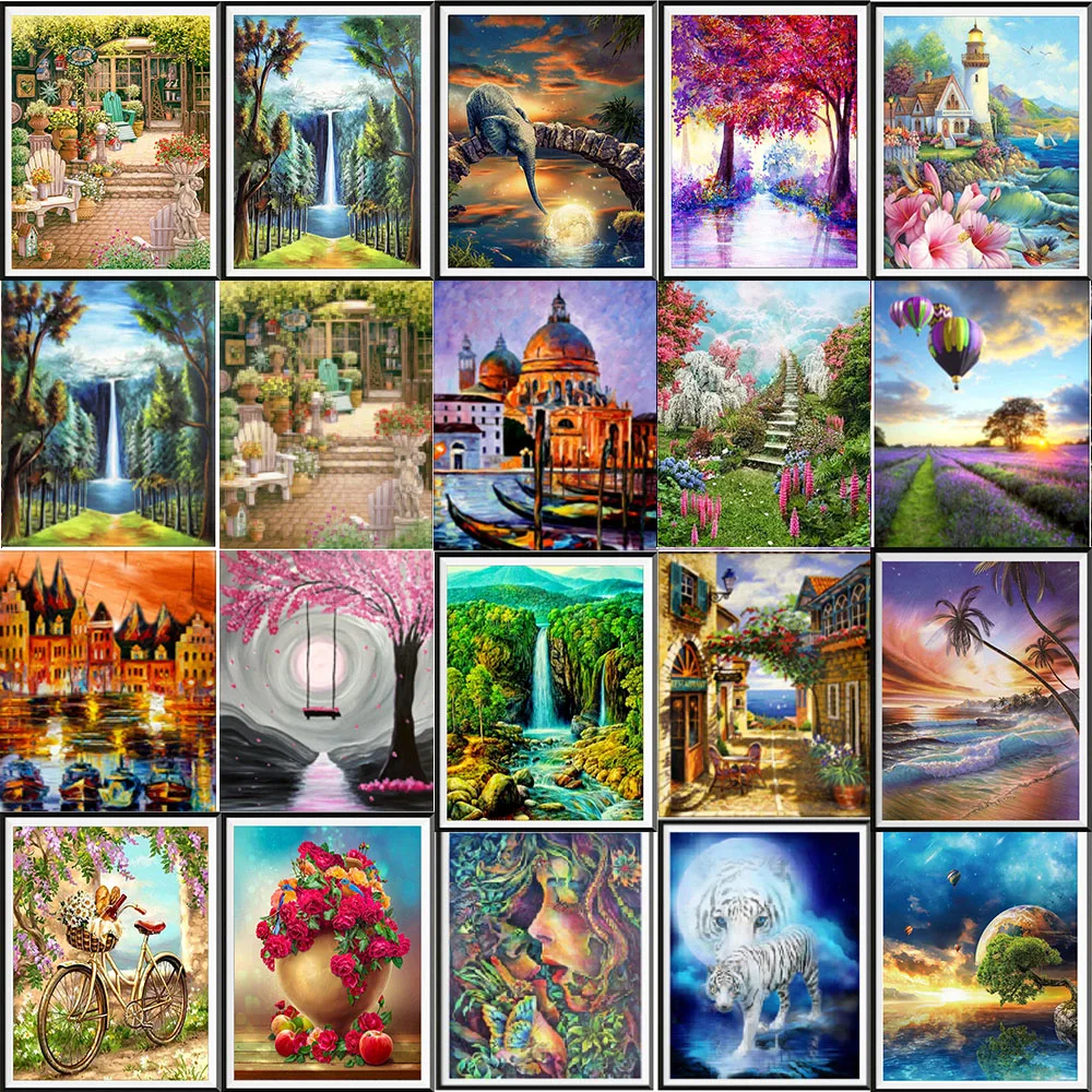 

Cross Stitch Kits Cartoon Dream Home Decor Painting Embroidery Set Cotton threads unPrinted Canvas forests styles