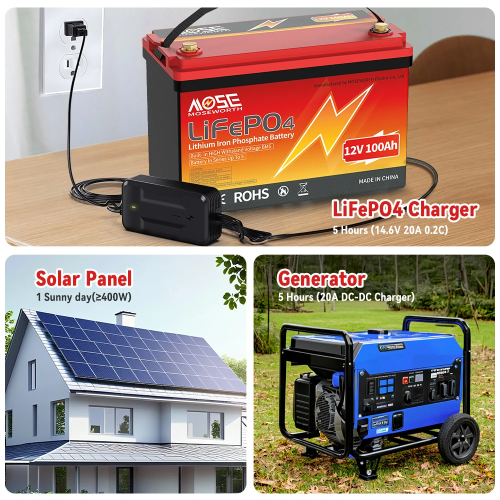 6Ah 10Ah 12Ah 20Ah 25Ah 30Ah 12V 100Ah LiFePO4 Аккумулятор Встроенный BMS 24V Литий-железо-фосфатный