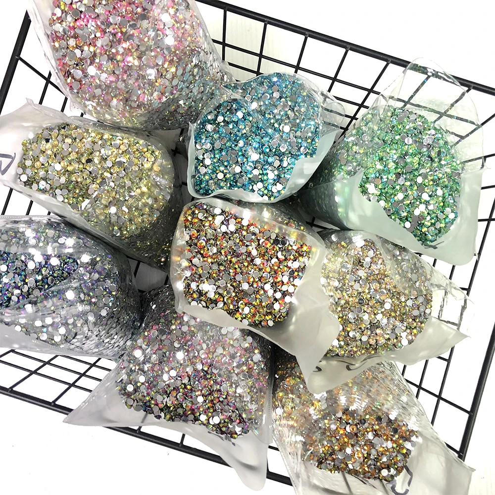 Bulk Jelly Resin AB Rhineston Non HotFix Flatback Plastic Crystals Strass Glitter Stone Wholesale Big Pack for DIY Craft Mug Cup