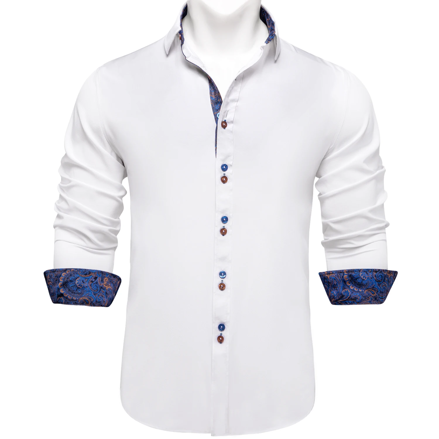 For Men Causal Long Sleeve Fashion Patchwork Blouses