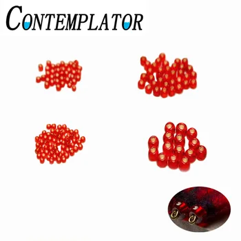 CONTEMPLATOR 1bag Fly Tying Glass Beads For Bead Head Nymphs Red Color 1.5mm/2mm/3mm/4mm Beads Innovative Flies Body Accessories 1