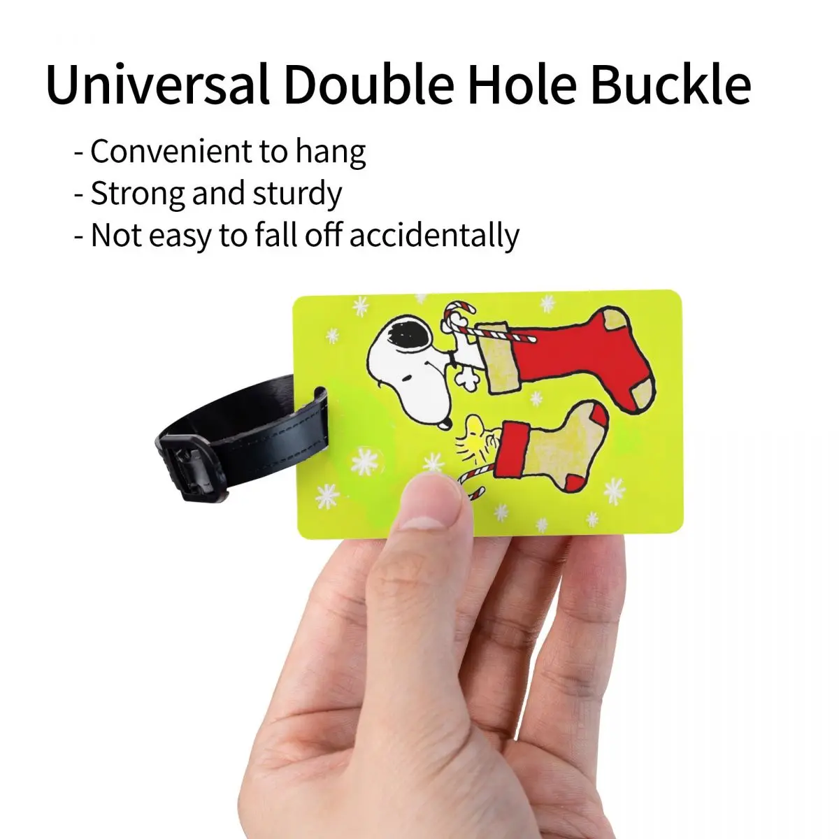Luggage Tag Cute Cartoon Snoopy Christmas Portable Label Name ID Address Bag Case Tags for Unisex Baggage Gift