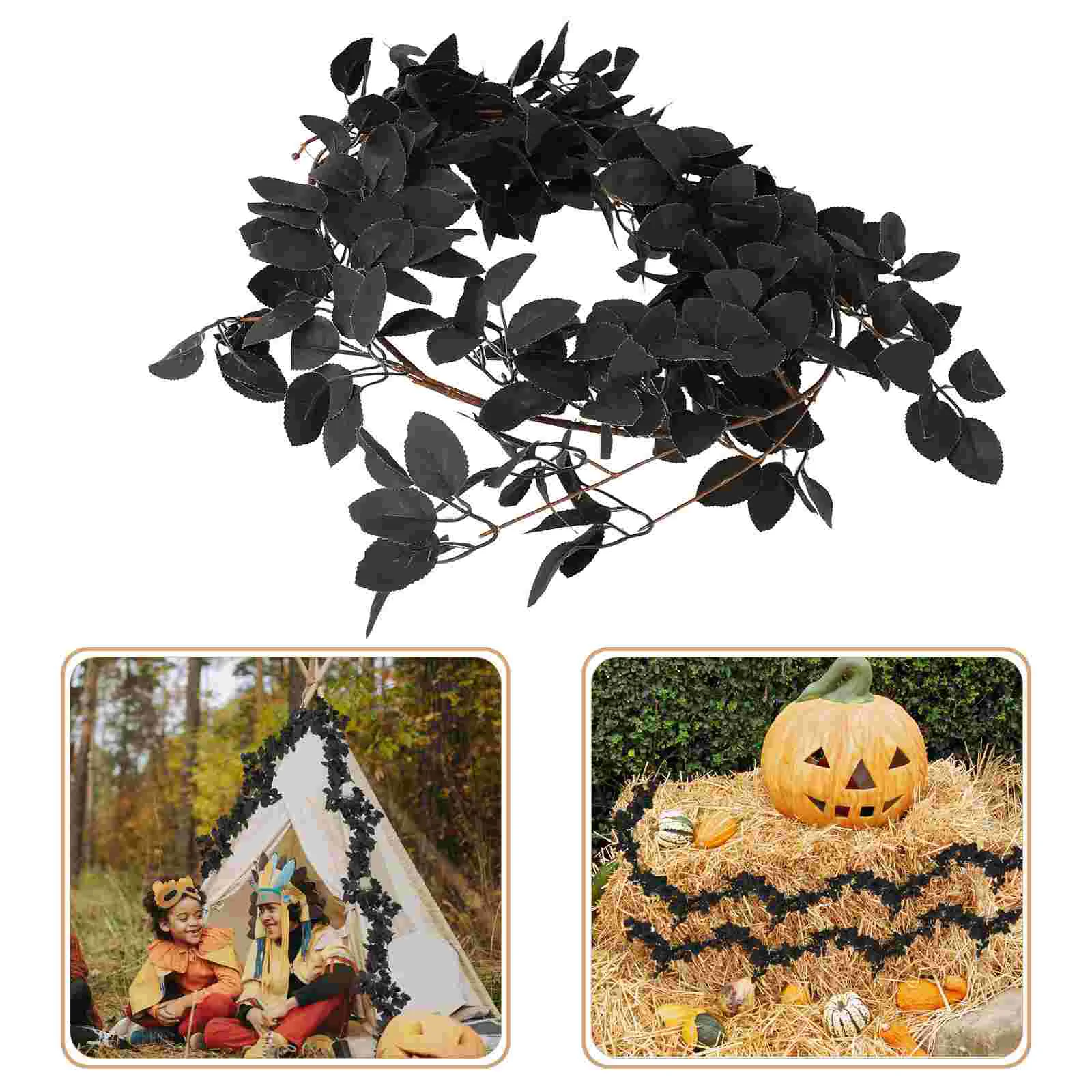 

Leaf Vine Rose Decor Garlandfake Hanging Leaves Artificial Rattan Simulationfloral Fall Flower Faux Autumn Wreath Blackpendant
