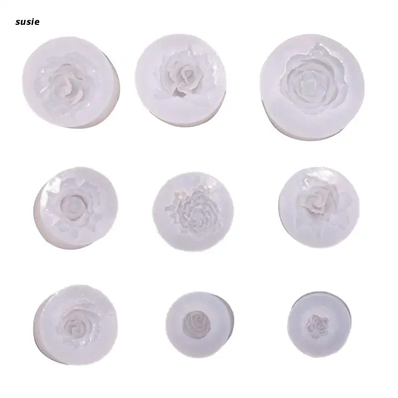 

X7YA Geometry Resin Casting Silicone Mold Woman Keychain Decorative Pendant Flower Water Drop Glue Mold for DIY Crafts