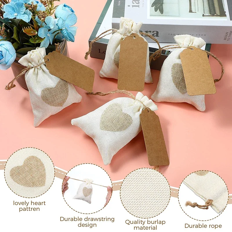 

Белая Льняная сумка на шнурке 10x14 см, винтажные подарочные мешочки из натуральной мешковины для конфет, свадебные мешочки для конфет, джутовый Подарочный мешочек для ювелирных изделий, сотофан