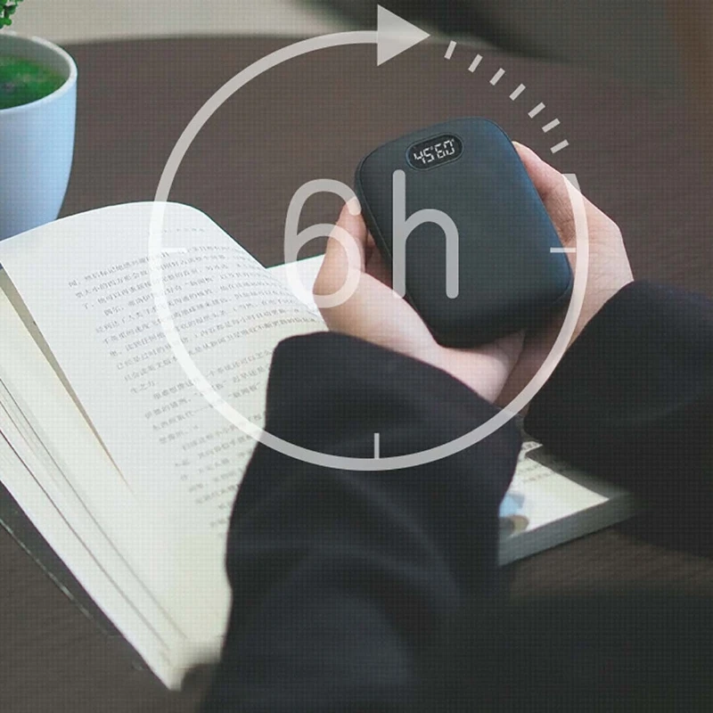 

Электрическая грелка для рук, 10000 мАч, USB Перезаряжаемый светодиодный нагреватель, карманный мобильный телефон с быстрым нагревом, для дома
