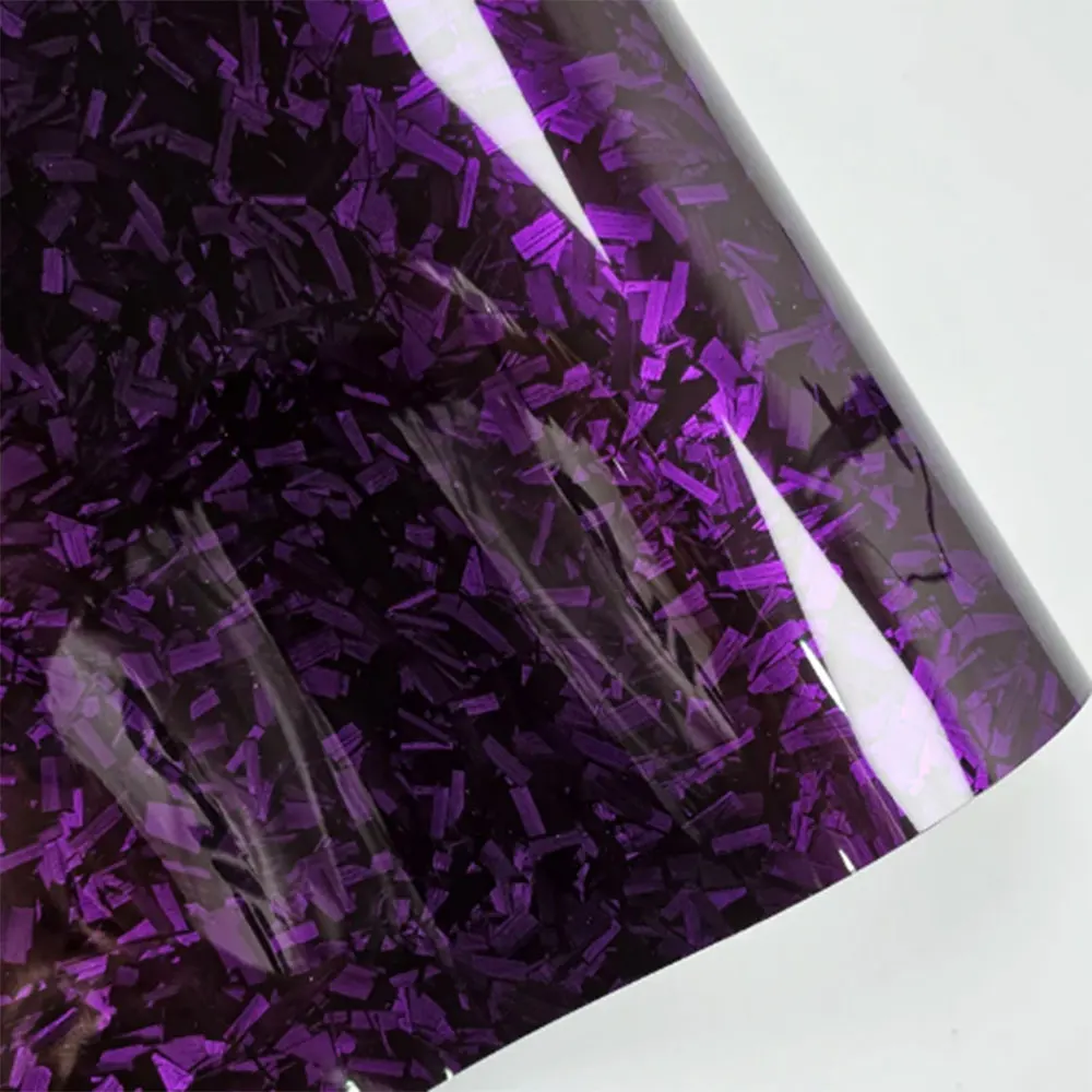 1x3 м PET-матовый фиолетовый атласный кованый винил из углеродного волокна