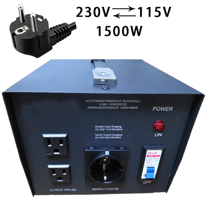 Преобразователь трансформатора напряжения 1500 Вт повышающий/понижающий