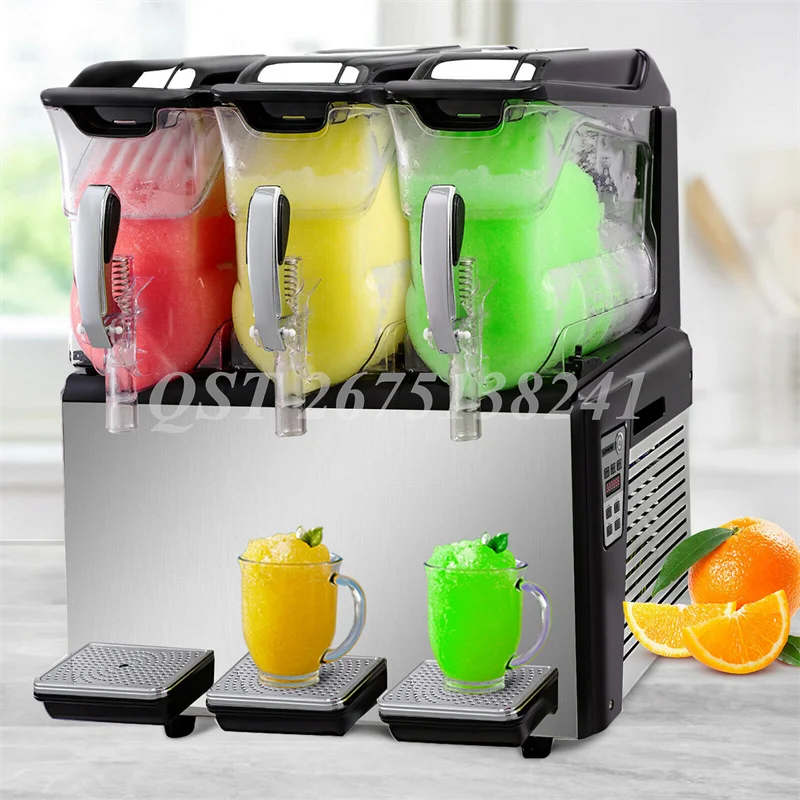 

3 Bowl Slushy Machine Frozen Drink Machine Snow Melting Machine Intelligent Led Control Panel Drink Dispenser Juicer