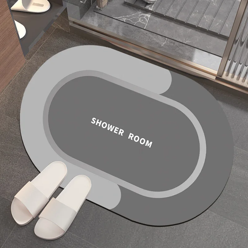

2023 Super Absorbent Bath Mat Quick Drying Bathroom Rug Non Slip Shower Entrance Doormat Diatomite Padding Toilet Carpet Home