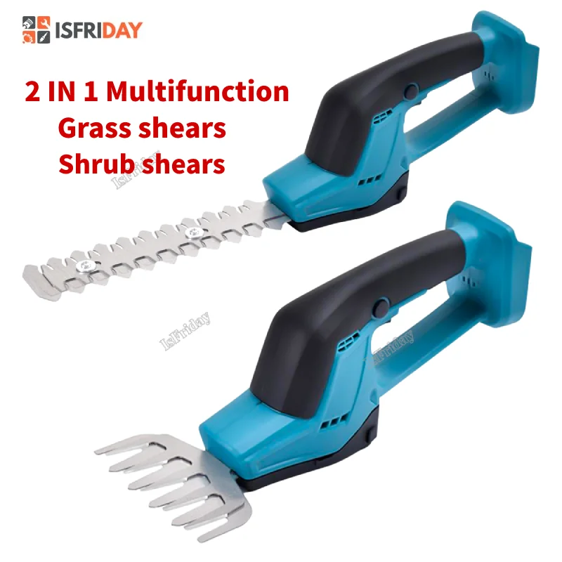 

2 in 1 Cordless Hedge Trimmer Electric Grass Trimmer Pruning Saw Shrub Shear Hedger Power Tools For 18V Batter