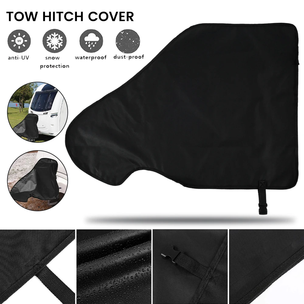 

Caravan Tow Hitch Protective Cover Oxford Cloth Weather Resistant Easy Installation Universal Towing Trailer Drawbar Protector