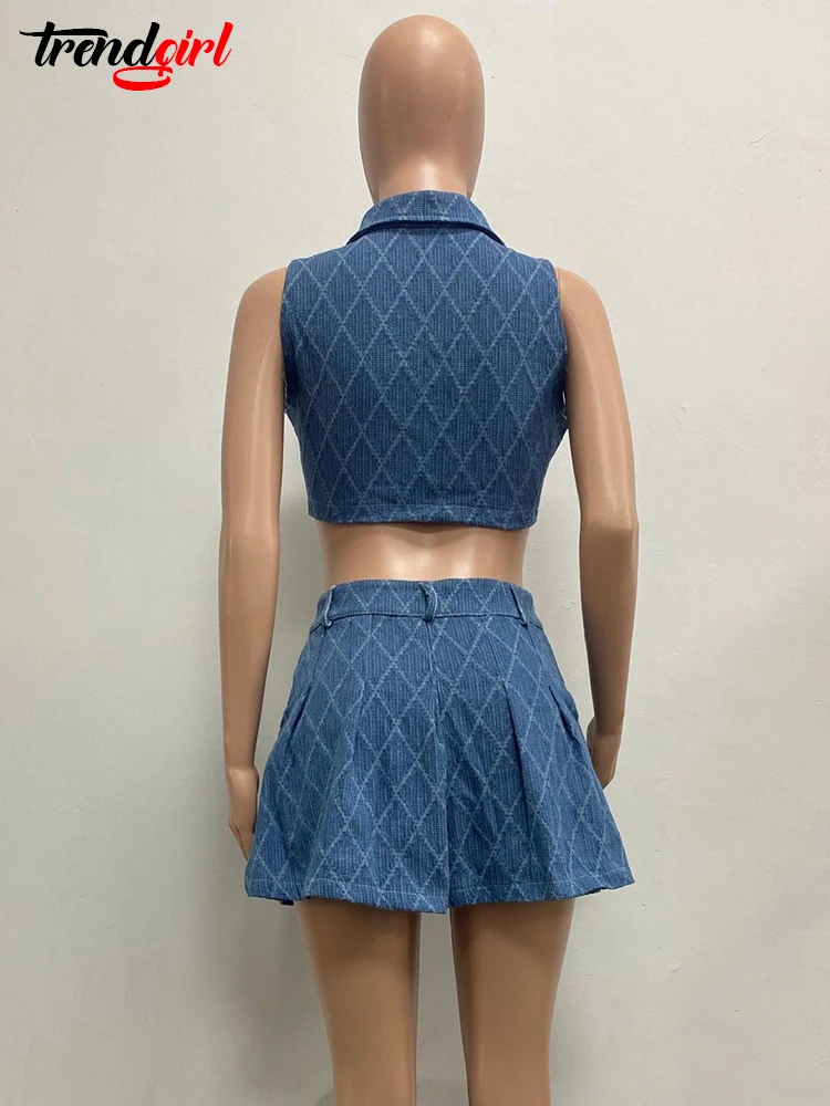 Mlaiscsr джинсовый комплект из двух предметов в клетку женские топы без рукавов с