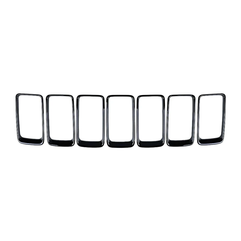 

7PC Gloss Black Grill Ring Front Grille Inserts Cover Trim Kit for Jeep Grand Cherokee 2014-2016