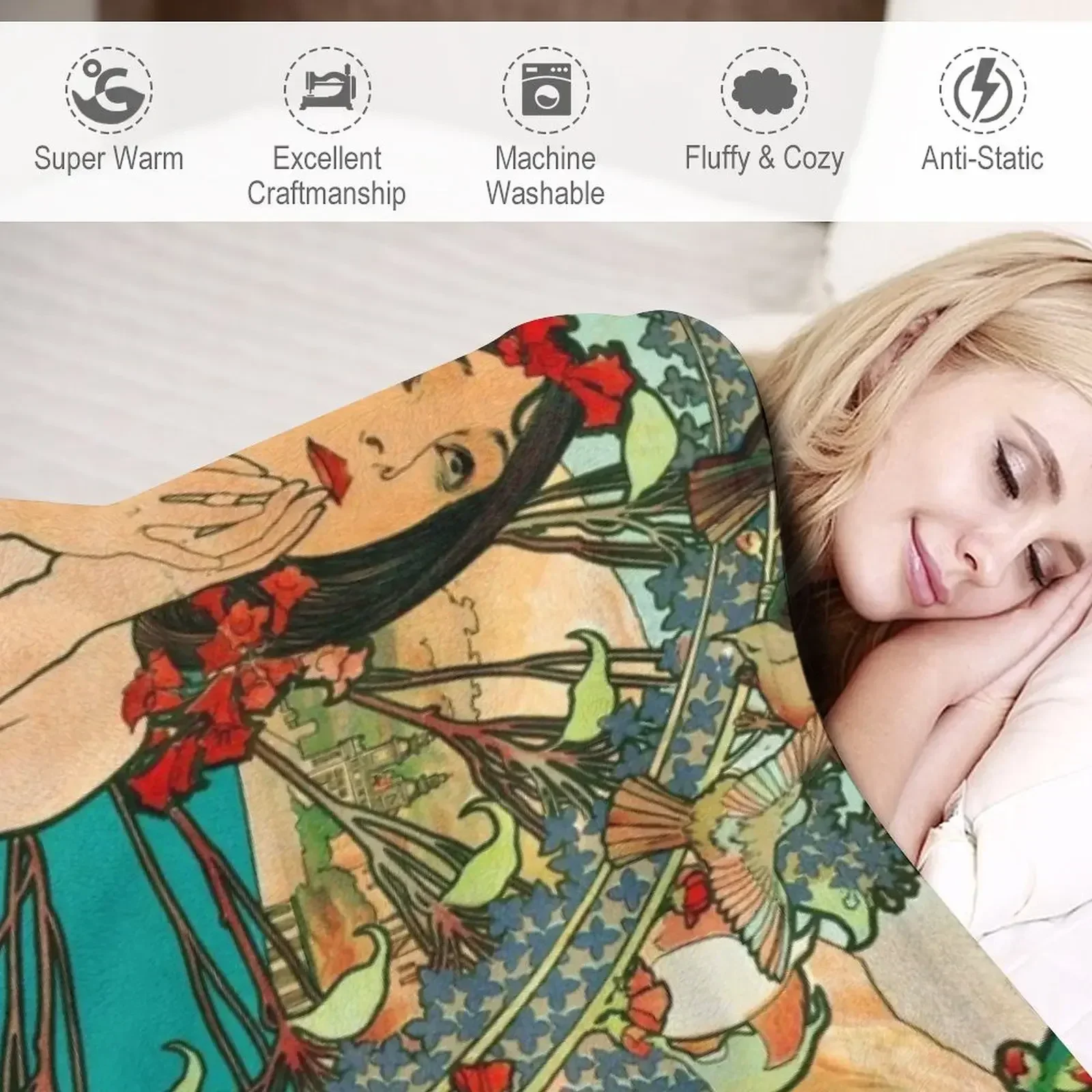 Винтажный туристический постер Монако Монте-Карло восстановленное одеяло 1983