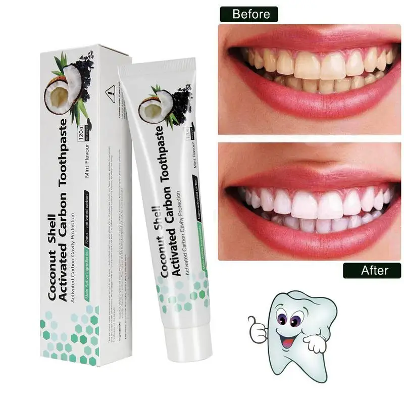 

2022 New Coconut Shell Activated Carbon Bamboo Charcoal Toothpaste Stains Removal Brightening Oral Breath Refreshing Toothpaste