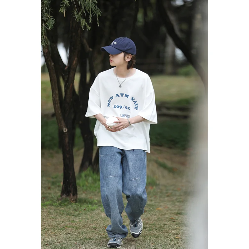 Men Clothing 2022 Autumn and Winter New Straight Loose Cylinder Jeans Vintage  Comfortable Blue Broad Leg Harun Trousers Female