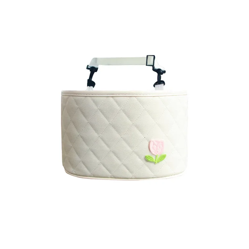 Черно-белый органайзер на спинку автомобильного сиденья из кожи ромашки и