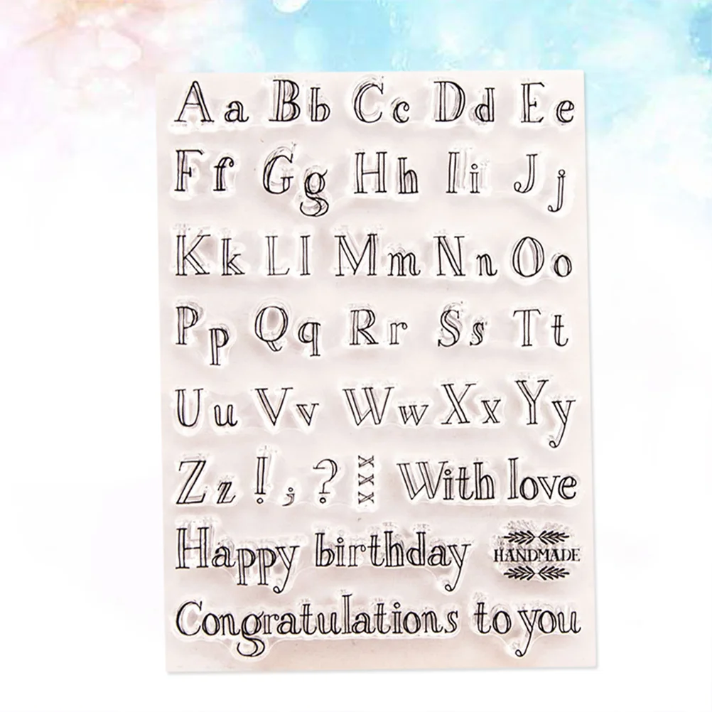 

1pc Clear Stamp Reusable Alphabet Pattern Cling Stamp for Craft Making Diary Photo Album