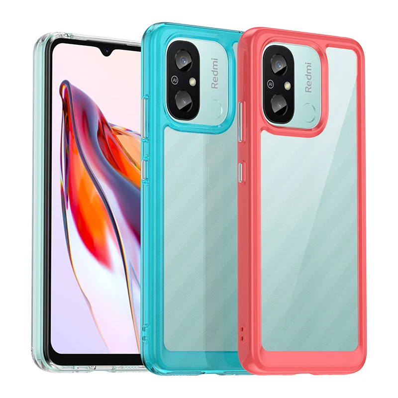 

Для Xiaomi Redmi 12C чехол Xiaomi Redmi 9C 10C 12C чехол противоударный ТПУ + PC карамельный цвет задняя крышка для телефона Xiaomi Redmi 12C