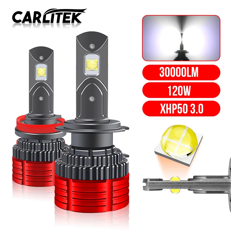 

H11 H7 LED Canbus LED 30000LM 120W H8 H9 LED H4 9005 HB3 9006 HB4 9012 HIR2 Car Headlight Bulbs 6000K Car Light XHP50 3.0 CHIP