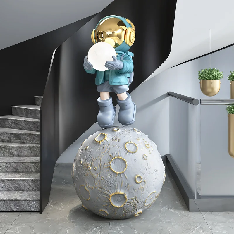 

Home Modern Accessories Astronaut Statue Sculpture Large Living Room Floor Decoration FRP Crafts Opening Housewarming Gift