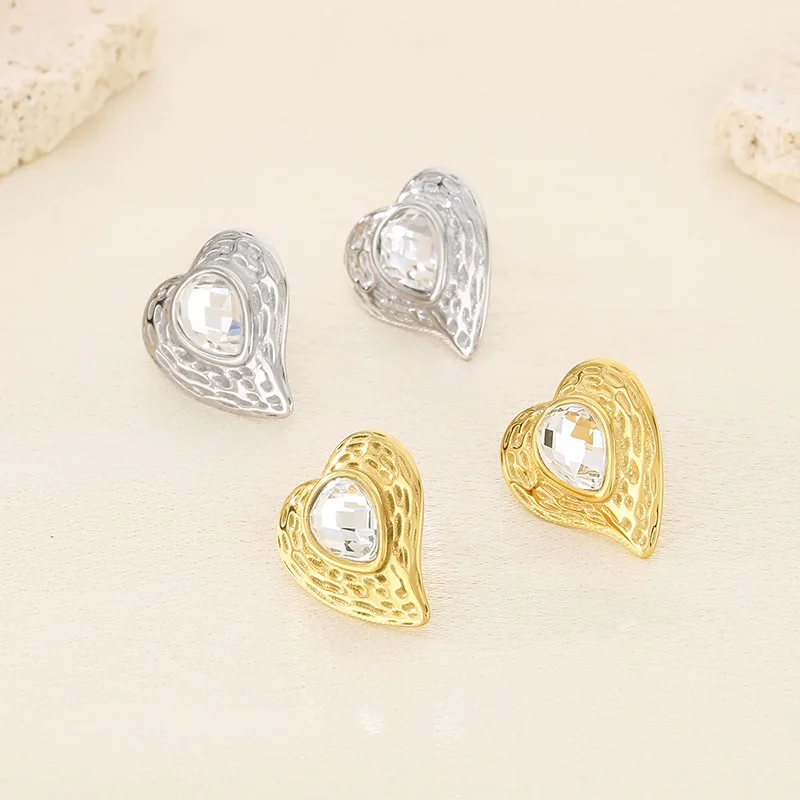 Женские серьги-подвески из нержавеющей стали в форме сердца