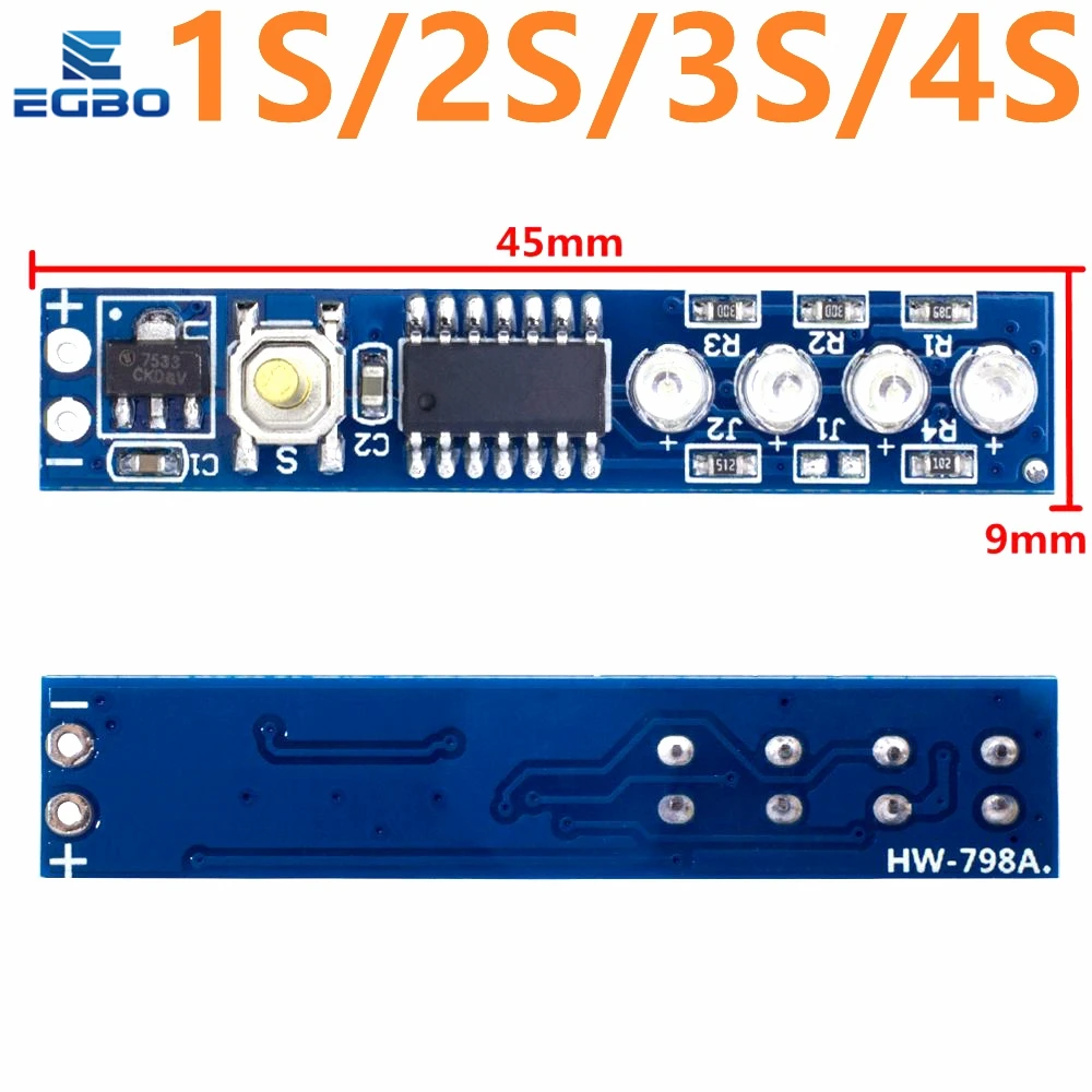 EGBO 1S 2S 3S 4S одиночный 3 7 в 18650 модуль индикатора емкости литиевого аккумулятора